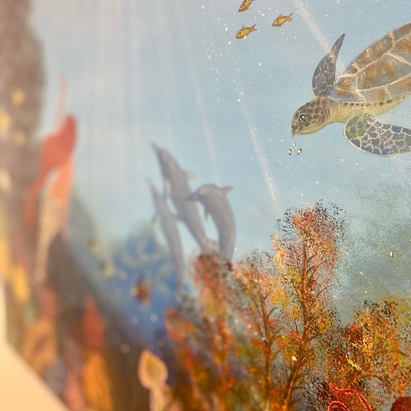 Underwater mermaid and other sea animals painting - Picture 4 of 8